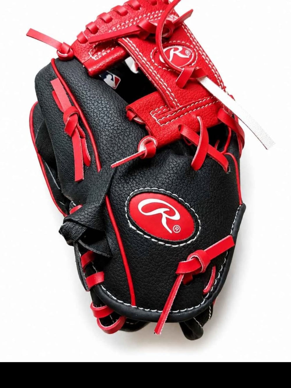Rawlings Kids Black and Red Youth Baseball Glove